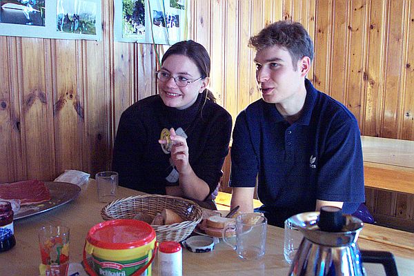 Swenja und Marc beim Frhstck.