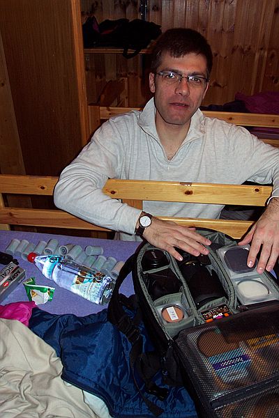 Martin und die Photoausrstung.