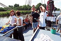 Leben auf dem Plattbodenschiff.